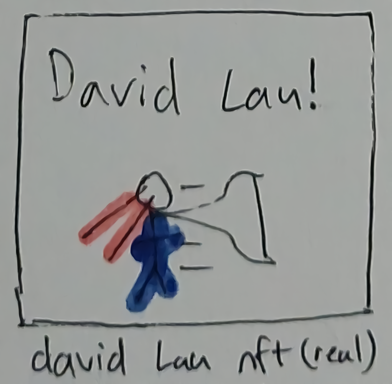 "realistic" depiction of David Lau looking like The Boy's Homelander and shooting laser beams from his eyes.